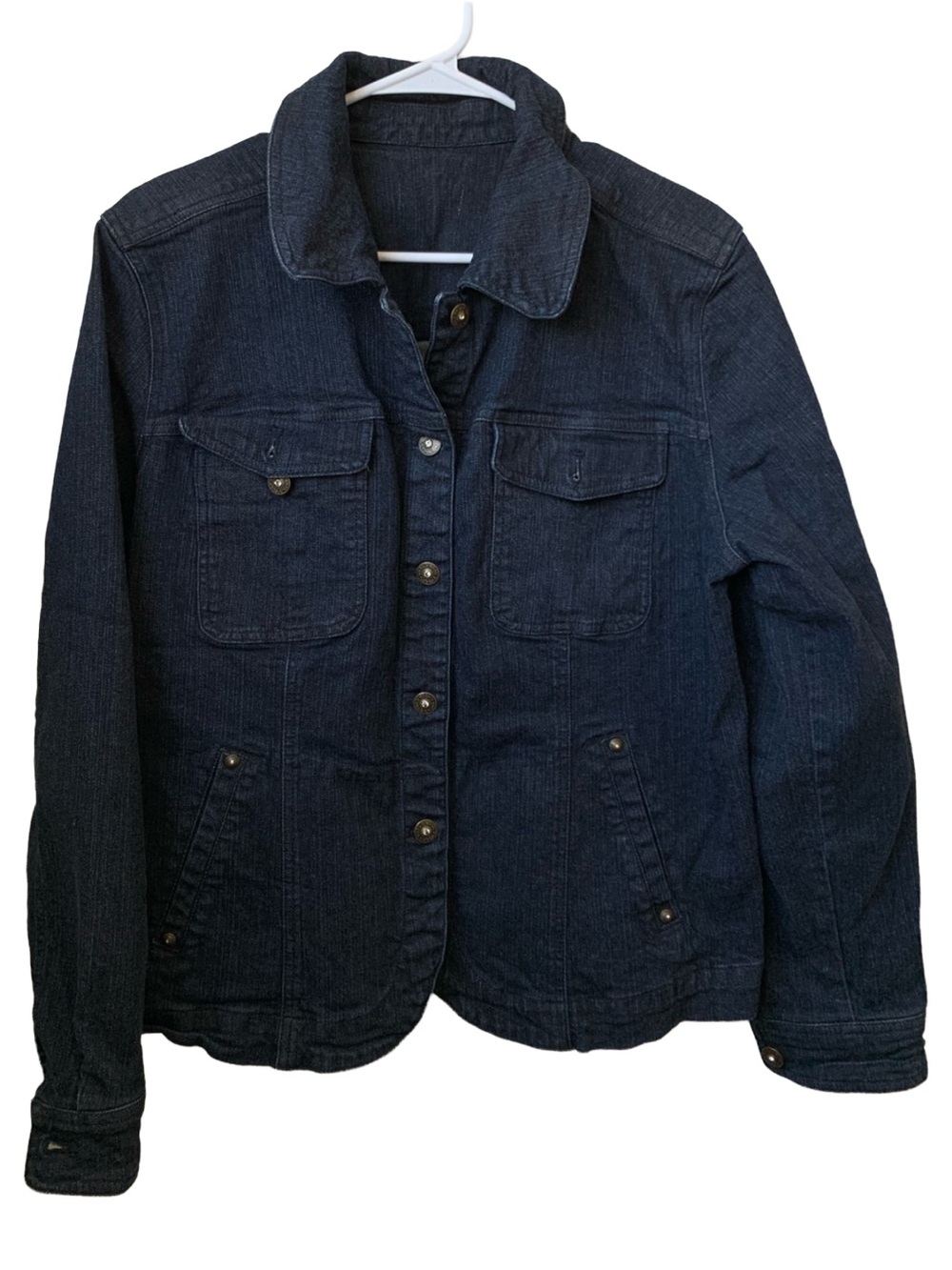 Women’s Dark Blue Wash Cotton Spandex Jean Jacket